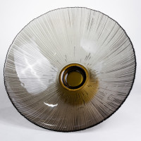 Фруктовниця скляна "Gold & Grey" 34 см на золотій ніжці Yiwu HP-34-119