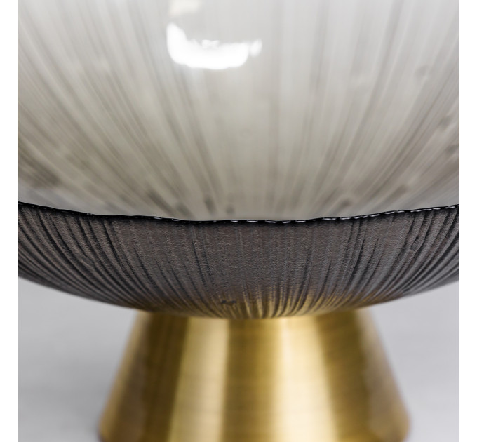 Фруктовниця скляна "Gold & Grey" 34 см на золотій ніжці Yiwu HP-34-119