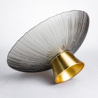 Фруктовниця скляна "Gold & Grey" 34 см на золотій ніжці Yiwu HP-34-119