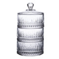 Цукерниця триярусна скляна з кришкою Ø 10 см HP-YH-16