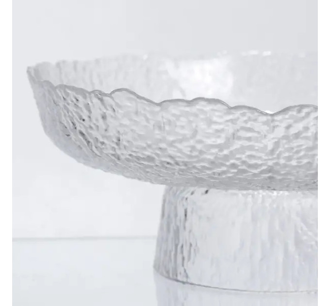 Фруктовниця на ніжці скляна Ice Textured 26 см HP-34-90