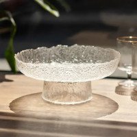 Фруктовниця на ніжці скляна Ice Textured 26 см HP-34-90