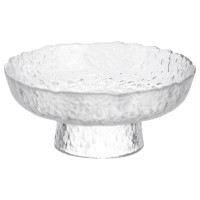 Фруктовниця на ніжці Ice Textured 15 см з крижаною текстурою скла Yiwu HP-34-88
