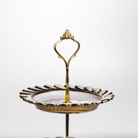 Фруктовница круглая трехъярусная для сервировки фруктов и сладостей 25х33 см ML2085