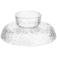 Фруктовниця на ніжці Ice Textured 20 см з крижаною текстурою скла Yiwu HP-34-89