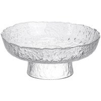 Фруктовниця на ніжці Ice Textured 20 см з крижаною текстурою скла Yiwu HP-34-89