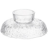 Фруктовниця на ніжці Ice Textured 20 см з крижаною текстурою скла Yiwu HP-34-89