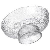 Фруктовниця на ніжці Ice Textured 20 см з крижаною текстурою скла Yiwu HP-34-89