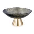 Фруктовниця скляна "Gold & Grey" 15 см на золотій ніжці Yiwu HP-34-117