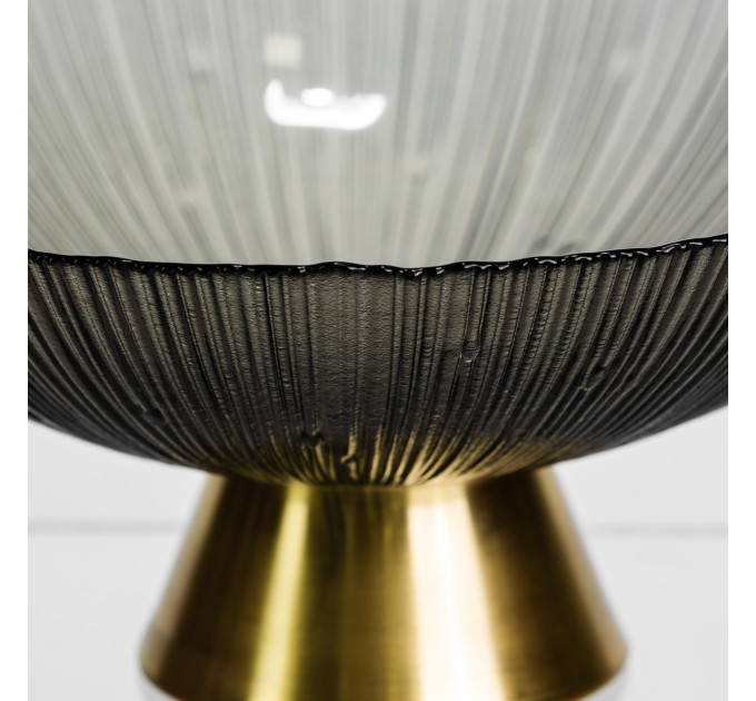 Фруктовниця скляна "Gold & Grey" 24 см на золотій ніжці Yiwu HP-34-118