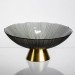 Фруктовниця скляна "Gold & Grey" 24 см на золотій ніжці Yiwu HP-34-118