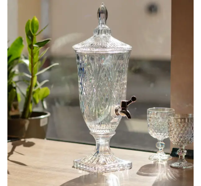 Лимонадниця Crystal Trinity 2 літри з краном для соку мохіто молока напоїв HP-19-301