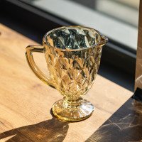 Глек для напоїв Citrine скляний 1 л HP-19-279 глечик для лимонаду лимонадник декоративний з ручкою