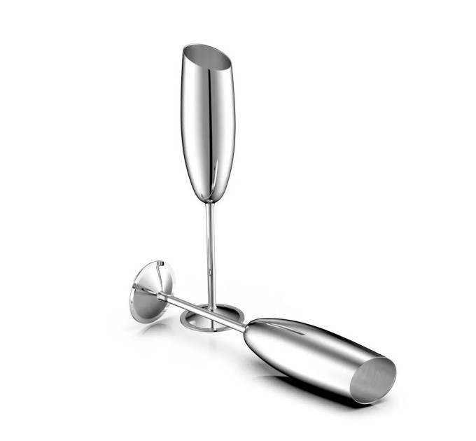 Келих для шампанського Maestro 200 мл срібний із нержавіючої сталі