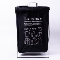 Кошик для білизни на підставці 36×32×52 (см) м'який Чорний HP-41-11B