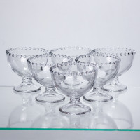 Набір креманок Pearl Milkshake Cups 6 штук по 200 мл, прозорий HP-34-101