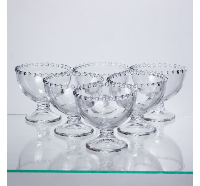 Набір креманок Pearl Milkshake Cups 6 штук по 200 мл, прозорий HP-34-101