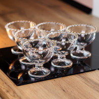 Набір креманок Pearl Milkshake Cups 6 штук по 200 мл, прозорий HP-34-101