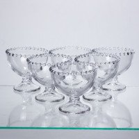 Набір креманок Pearl Milkshake Cups 6 штук по 200 мл, прозорий HP-34-101