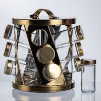 Карусель для спецій 12 баночок по 100 мл, золото HP-1369