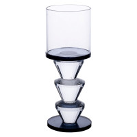 Підсвічник скляний 15.7 см на одну свічку підсвічник келих на ніжці декоративний Сірий HP-4-21L Підсвічник скляний 15.7 см на одну свічку підсвічник келих на ніжці декоративний Сірий HP-4-21L