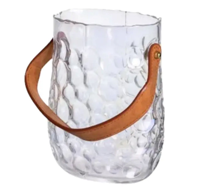 Ваза сумочка з ручкою 13×9.5×18 (см) декоративна скляна ваза для квітів 1.2 (л) Райдужний HP-19-153-6