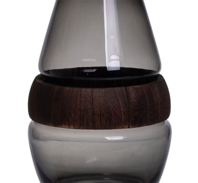 Стеклянная ваза с деревом круглая прозрачная HP-32-6