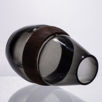 Скляна ваза з деревом кругла прозора HP-32-6