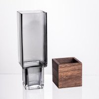 Ваза для квітів квадратная скляна 900 (мл) із товстого скла HP-19-160-2