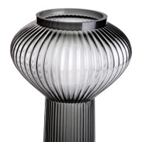 Скляна ваза 30 см сіра HP-1718