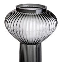 Скляна ваза 30 см сіра HP-1718