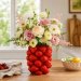 Порцелянова ваза Strawberries червона декоративна для квітів 21×24 см (457-394)