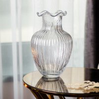 Скляна ваза, декоративна фігурка 24,5 см, прозора HP-1701