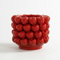 Фарфоровая ваза Raspberry красная декоративная для цветов 23×20 см (457-388) Фарфоровая ваза Raspberry красная декоративная для цветов 23×20 см (457-388)