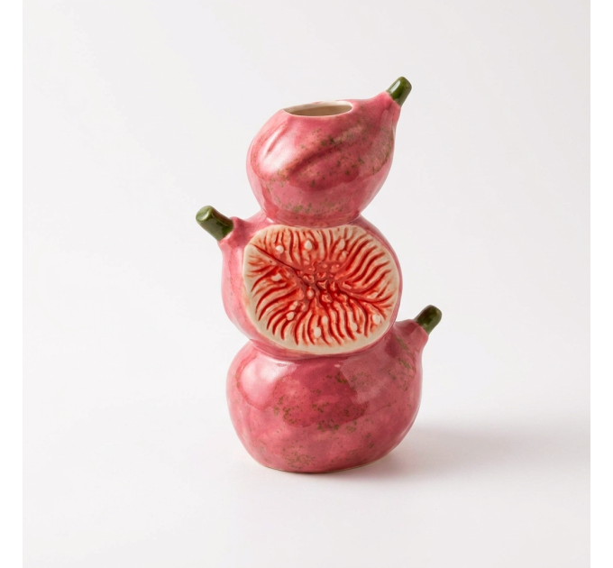 Порцелянова ваза Figs рожева декоративна для квітів 13.6×9×20 см (457-379)