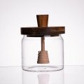 Медовница стеклянная с крышкой и ложкой 400 (мл) медовница баночка для хранения меда 64486-1